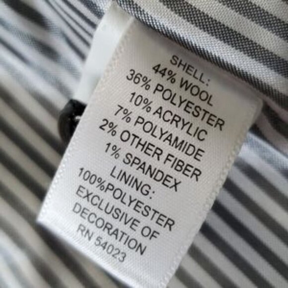 Banana Republic Black Wool H acking Jacket Blazer Sz 8 Tall Black Elbow patches - Picture 14 of 14